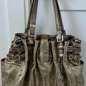 Michael Kors Gold Shoulder Bag with Metallic Sheen